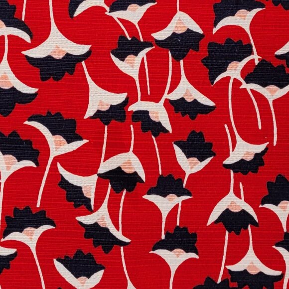 Boden Red Floral Print Cotton Pencil Skirt Size US 12 - Picture 8 of 12